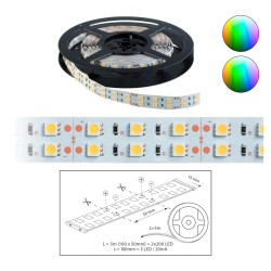 Szalag LED 5050 beltéri 2x60 db/m - RGB - ELMARK (99LED690)
