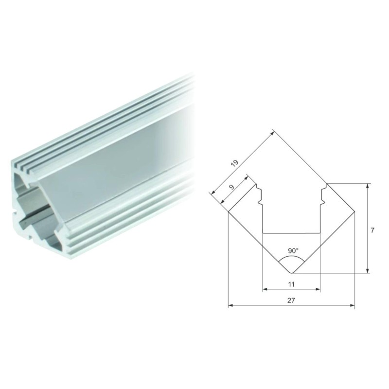 Profil, alumínium - LED szalaghoz - 90° sarok, 2 méteres ELMARK (99ACC15) Profil, alumínium - LED szalaghoz - 90° sarok, 2 méteres ELMARK (99ACC15)