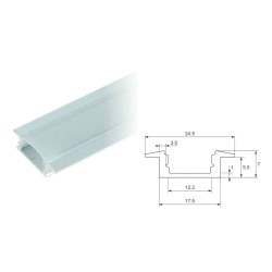 Profil, alumínium - LED szalaghoz - süllyeszthető, 2 méteres ELMARK (99ACC12)