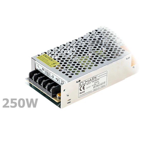 Tápegység LED szalaghoz 12V - 250W - ELMARK (99SETDC250IP20)