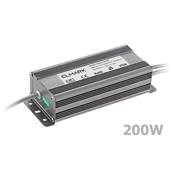 Tápegység LED szalaghoz, kültéri 12V - 200W - ELMARK (99SETDC200IP67)