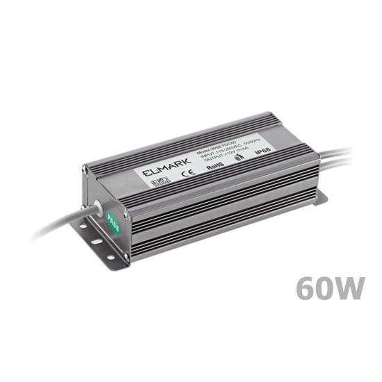 Tápegység LED szalaghoz, kültéri 12V - 060W - ELMARK (99SETDC60IP67)