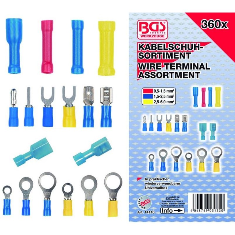 Kábelsaru készlet 360 db-os (BGS-14110)