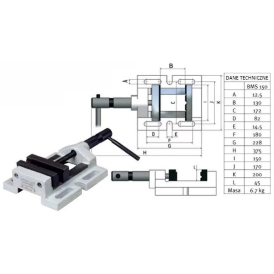 Gépsatu fúrógéphez Optimum 150 x 130 mm BMS-150 (3000015)