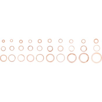Tömítőgyűrű klt. réz 300 db-os rézalátét BGS (BGS-8142) Tömítőgyűrű klt. réz 300 db-os rézalátét BGS (BGS-8142)