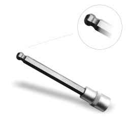 Rátűzőkulcs - crowa+bit 1/2' imbusz 8 mm, hosszú, gömbvégű (BGS-4258-8)