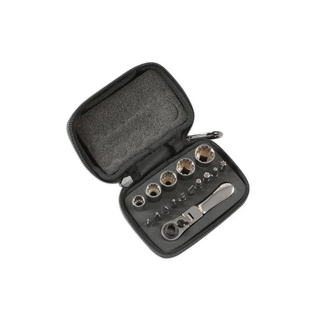 Dugókulcs klt. Gear Lock - Alldrive 1/4' 16 db-os klt. - Laser (LAS-6398)