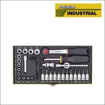 PROXXON 23080 36 részes 1/4'' dugókulcs‑ és bit készlet (4–13 mm)