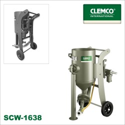 Clemco SCW‑1638 homokfúvó gép – 60 L ipari tartály, komplett felszereltség Clemco SCW‑1638 homokfúvó gép – 60 L ipari tartály, komplett felszereltség