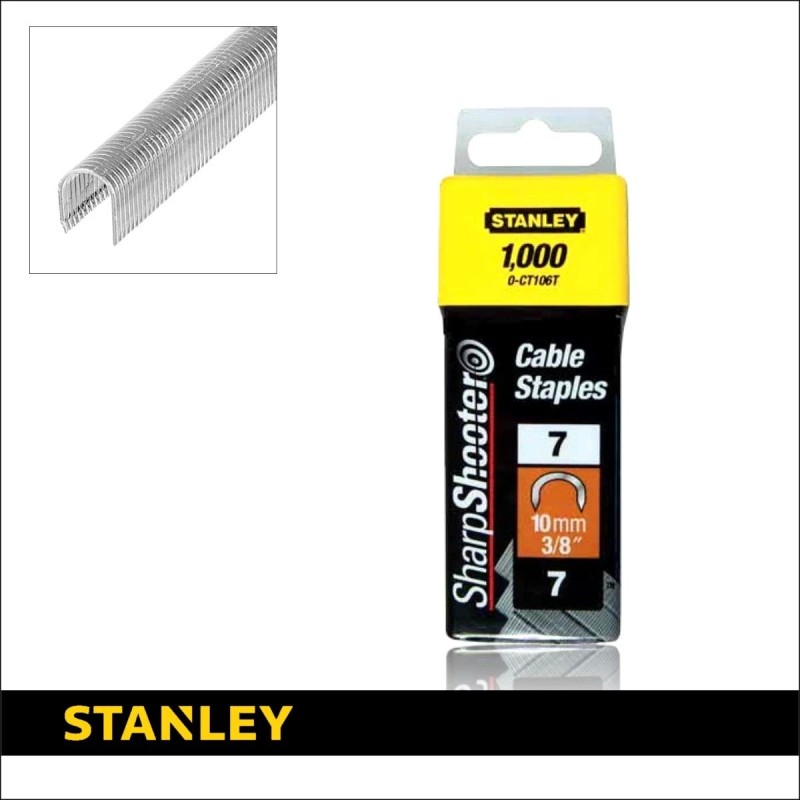 Tűzőkapocs kábeltűzéshez CT100 - 10 mm 1000 db - Stanley (1-CT106T) Tűzőkapocs kábeltűzéshez CT100 - 10 mm 1000 db - Stanley (1-CT106T)