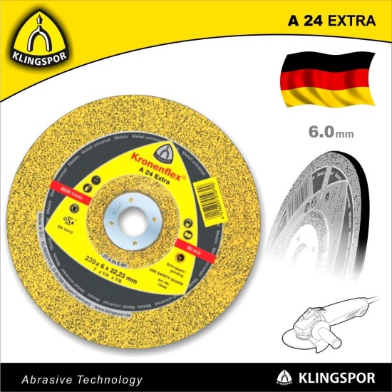 Tisztítókorong 230x6.0 mm A24 Extra - acél - KLN (13447)