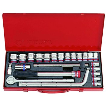 Dugókulcs készlet 1/2' 12 sz. COLOS 24 db-os KingTony (4024SR)