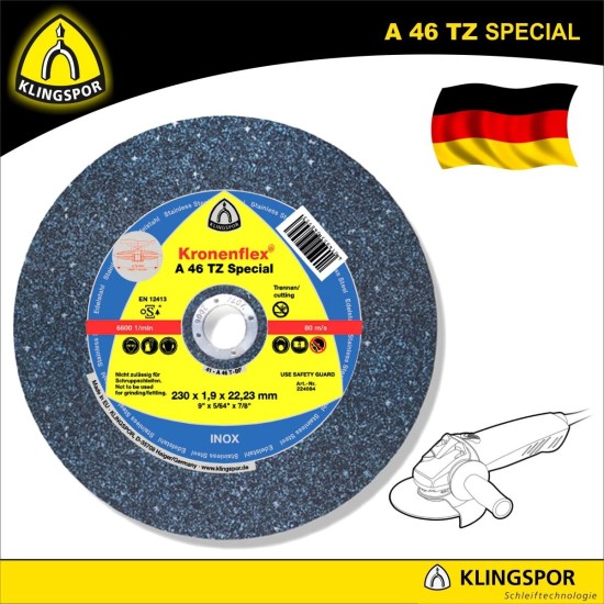 Vágókorong 230x1.9 mm A46TZ Special - inox - KLN (224084)