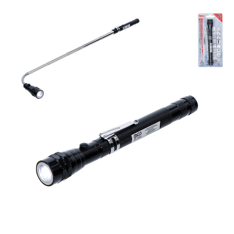 Elemlámpa LED 03 ledes + teleszkópos mágnes 2:1-ben (BGS-9303) Elemlámpa LED 03 ledes + teleszkópos mágnes 2:1-ben (BGS-9303)