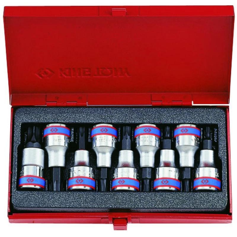 Rátűzőkulcs - crowa+bit klt. 1/2' torx T20-T60 9 db-os (4109PR)