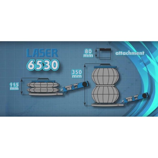 Emelő légpárnás 2 tonnás - 2 légkörös 115-350 mm+80 mm adapter -PROFI (LAS-6530)