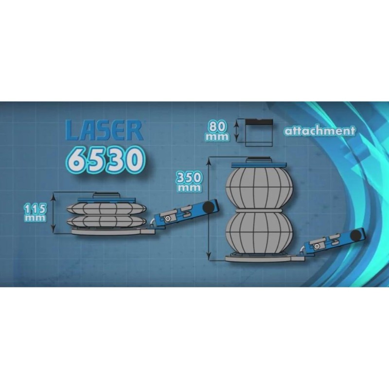 Emelő légpárnás 2 tonnás - 2 légkörös 115-350 mm+80 mm adapter -PROFI (LAS-6530)