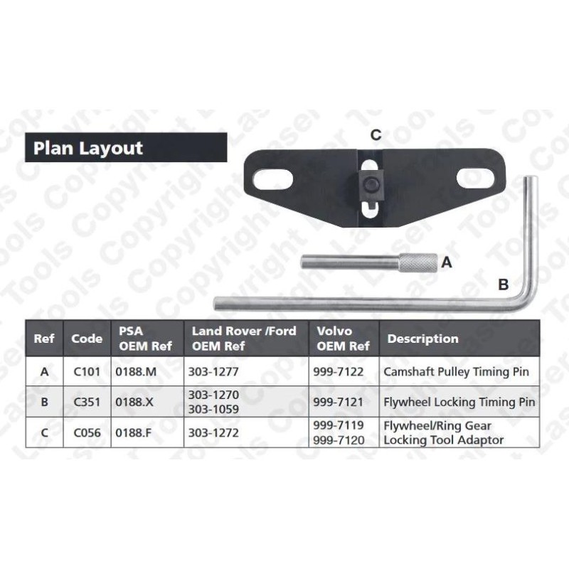 Vezérlésrögzítő klt. Jaguar/Land Rover/Ford/PSA - 2.0/2.2 (LAS-5212) Vezérlésrögzítő klt. Jaguar/Land Rover/Ford/PSA - 2.0/2.2 (LAS-5212)