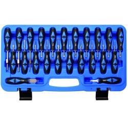 Kábelcsatlakozó szerelő - saru eltávolító klt. 23 db-os (BGS-60160) Kábelcsatlakozó szerelő - saru eltávolító klt. 23 db-os (BGS-60160)