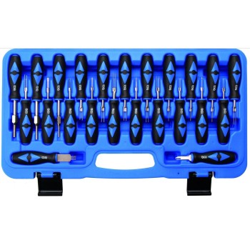 Kábelcsatlakozó szerelő - saru eltávolító klt. 23 db-os (BGS-60160)