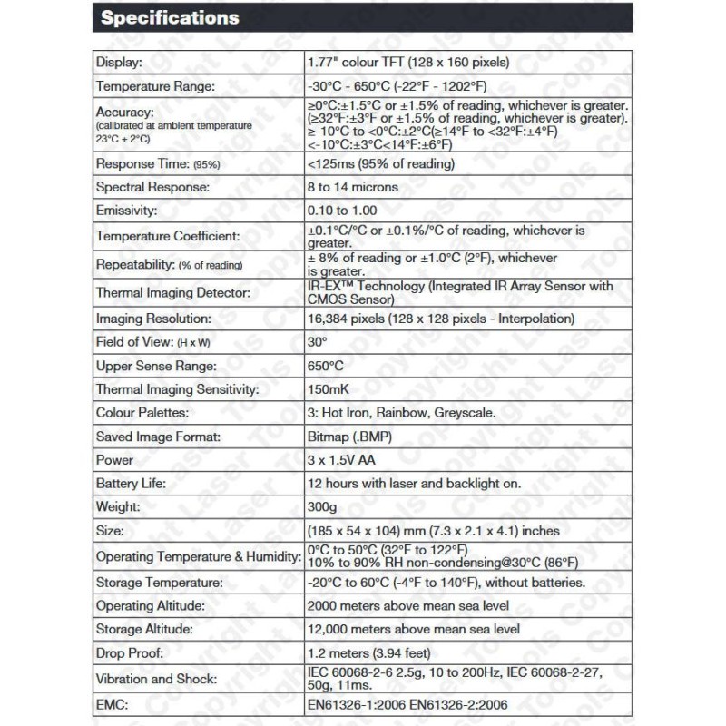 Hőkamera + infravörös hőmérő + UV szivárgásjelző 3:1-ben -Laser -TS20 (LAS-6515)