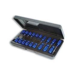 Kábelcsatlakozó szerelő - saru eltávolító klt. 19 db-os (LAS-4027) Kábelcsatlakozó szerelő - saru eltávolító klt. 19 db-os (LAS-4027)