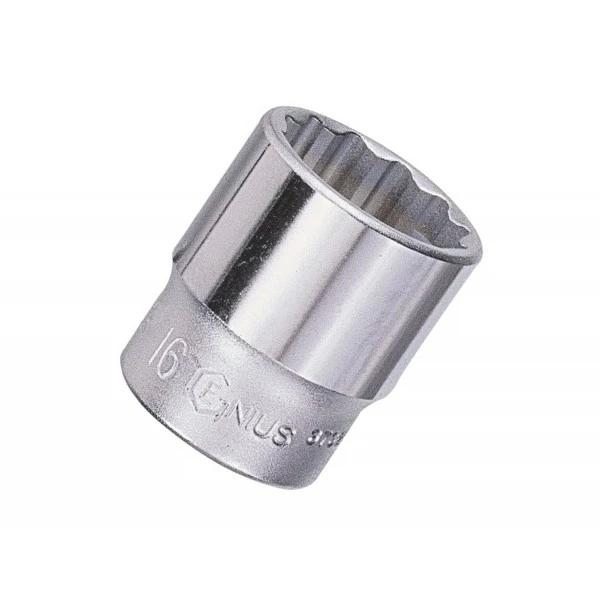 Dugókulcs - crowafej 3/8' 12 lap normál 22 mm Genius ( 333222 )