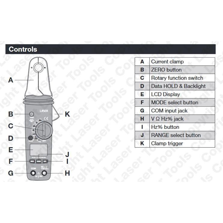 Multiméter, lakatfogós AC/DC precíz-autós 4A/80A-CATIII 600V-Hibrid (LAS-6551)