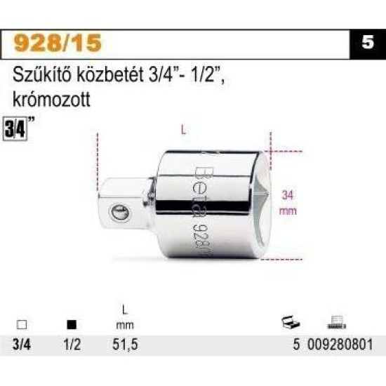 Crowa átalakító adapter szűkítő 3/4'- 1/2' BETA (928-15)