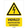 Tábla Vigyázat nagyfeszültség - Magyar felirat - Kordonhoz (LAS-6642-H)