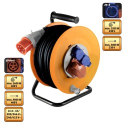 Kábeldob 25 m - IP44 gumi kábel 5 x 2.5 mm2 - 3000W (HJR 400-25) Kábeldob 25 m - IP44 gumi kábel 5 x 2.5 mm2 - 3000W (HJR 400-25)