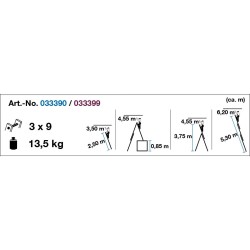 Alu lépcsőfokos sokcélú állólétra 3 x 9 Fokos - CORDA- (033390) Alu lépcsőfokos sokcélú állólétra 3 x 9 Fokos - CORDA- (033390)
