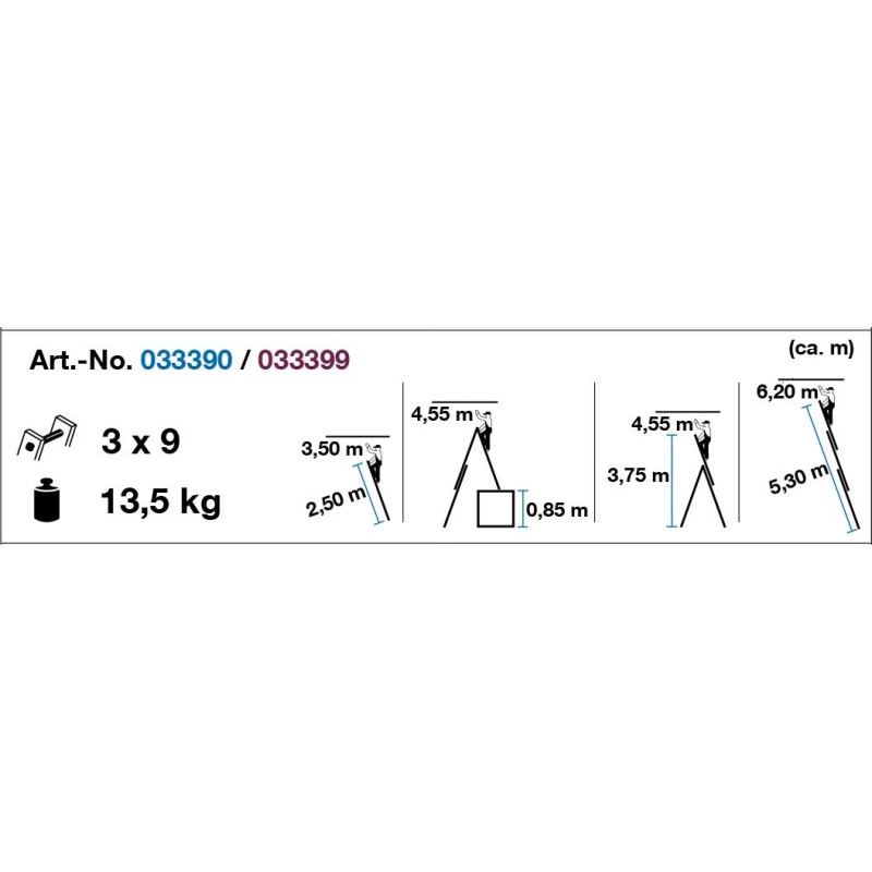 Alu lépcsőfokos sokcélú állólétra 3 x 9 Fokos - CORDA- (033390) Alu lépcsőfokos sokcélú állólétra 3 x 9 Fokos - CORDA- (033390)