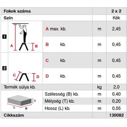 Rolly gurulós fellépő ALU, 2x2 fokos, Kék - MONTO- (130082)
