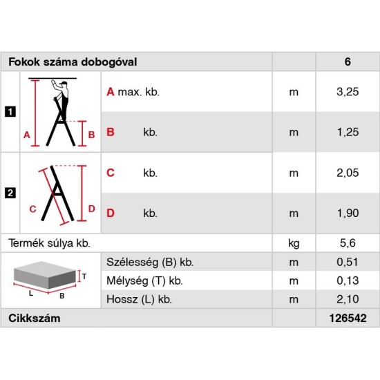 Létra Secury MultiGrip lépcsőfokos fellépő 1x6 Fokos - MONTO- (126542)