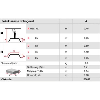 StepTop összecsukható dobogó, 1x2 fokos - MONTO- (130099)