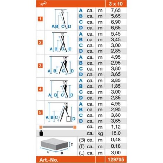 TRIBILO sokcélú létra, 3x10 Fokos 3 tagú - MONTO- (129765)