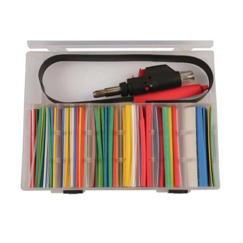 Zsugorcső klt. - színes 162 db-os + gázos zsugorpisztoly készlet (LAS-6076) Zsugorcső klt. - színes 162 db-os + gázos zsugorpisztoly készlet (LAS-6076)