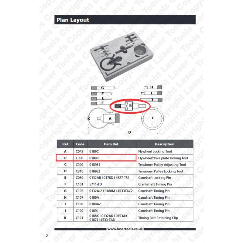 Vezérlésrögzítő Citroen/Peugeot - Lendkerék rögz. LAS-4330-B - 0189R (LAS-C308)