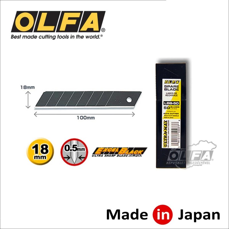 Penge OLFA tördelhető 18 mm 50 db - fekete (LBB-50)