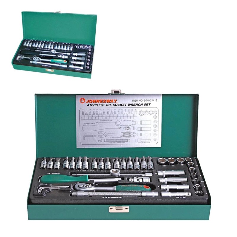 Dugókulcs készlet 1/4" 6 lap 4-13 mm + rátűzők. 41 db-os (S04H2141S) Dugókulcs készlet 1/4" 6 lap 4-13 mm + rátűzők. 41 db-os (S04H2141S)