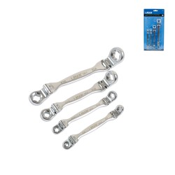 Torx csillagkulcs készlet 4 db-os csuklós - 8 méret: E6 - E24 - AT18 (LAS-7260)