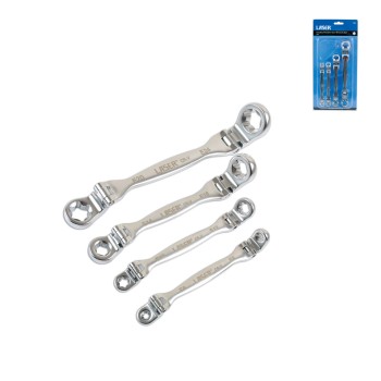 Torx csillagkulcs készlet 4 db-os csuklós - 8 méret: E6 - E24 - AT18 (LAS-7260) Torx csillagkulcs készlet 4 db-os csuklós - 8 méret: E6 - E24 - AT18 (LAS-7260)