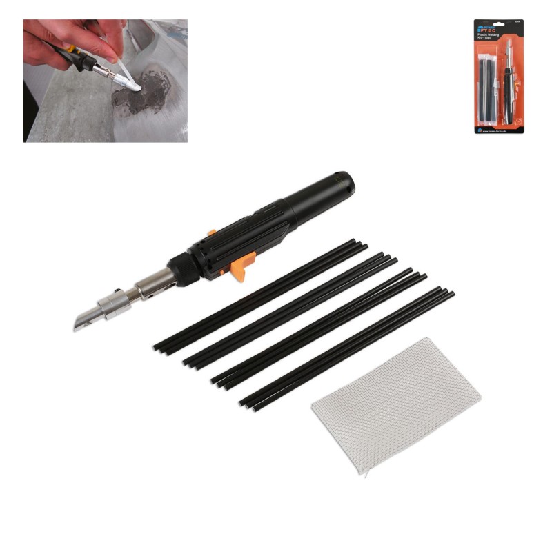 PowerTec PWT‑92490 műanyag hegesztő komplett készlet – gázüzemű hegesztőpisztoly és 15 részes pálcacsomag PowerTec PWT‑92490 műanyag hegesztő komplett készlet – gázüzemű hegesztőpisztoly és 15 részes pálcacsomag