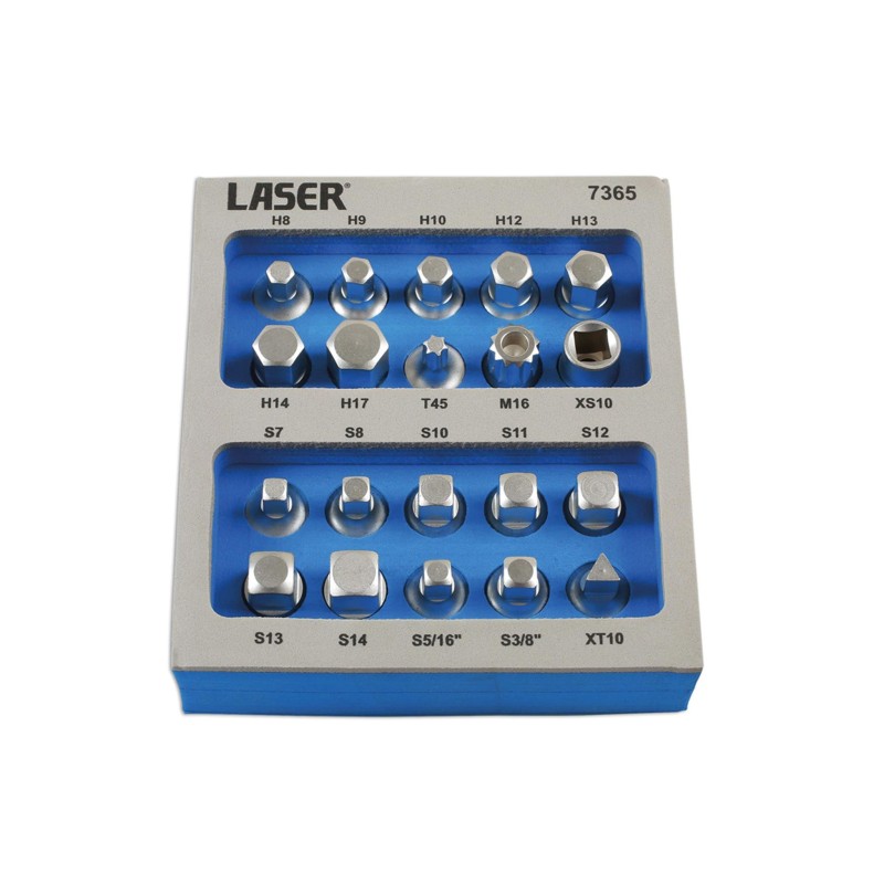 Olajleeresztő kulcs klt. 20 db-os 3/8"- Tálcában - AT18 (LAS-7365) Olajleeresztő kulcs klt. 20 db-os 3/8"- Tálcában - AT18 (LAS-7365)