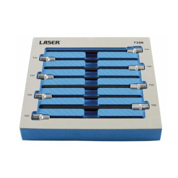 Rátűzőkulcs 8 db-os klt. 3/8&quot; Torx T20-T55 extra hosszú 200 mm -AT18- (LAS-7356)