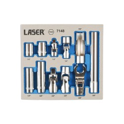 Dugókulcs és adapter készlet. 13 mm, 1/4" - 3/8" -AT18 (LAS-7148) Dugókulcs és adapter készlet. 13 mm, 1/4" - 3/8" -AT18 (LAS-7148)