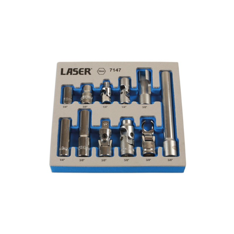 Dugókulcs és adapter klt. 11 mm univ. 1/4&quot; - 3/8&quot; -AT18 (LAS-7147)