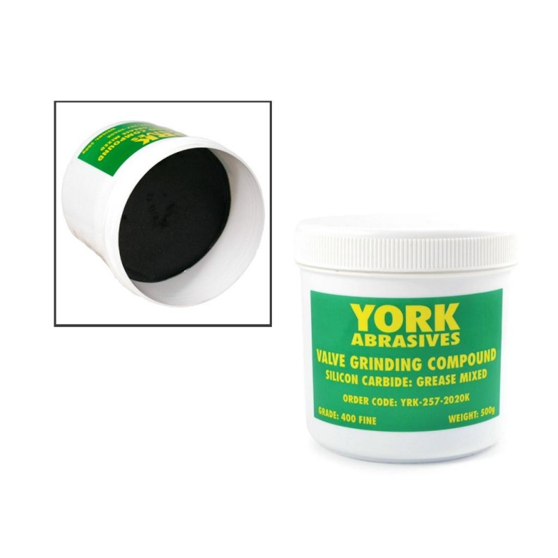 Szelepcsiszoló paszta, finom 400-as szilícium-karbid 500 gramm (YRK-257-2020K)