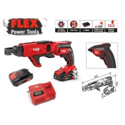 Gipszkarton csav 28Nm 1/4"-os 18V 2,5 Ah, kofferrel - FLEX (DW 45 18-EC M) Gipszkarton csav 28Nm 1/4"-os 18V 2,5 Ah, kofferrel - FLEX (DW 45 18-EC M)